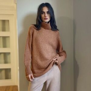 Aritzia Babaton 100% Alpaca Day Off Turtleneck in Caramel